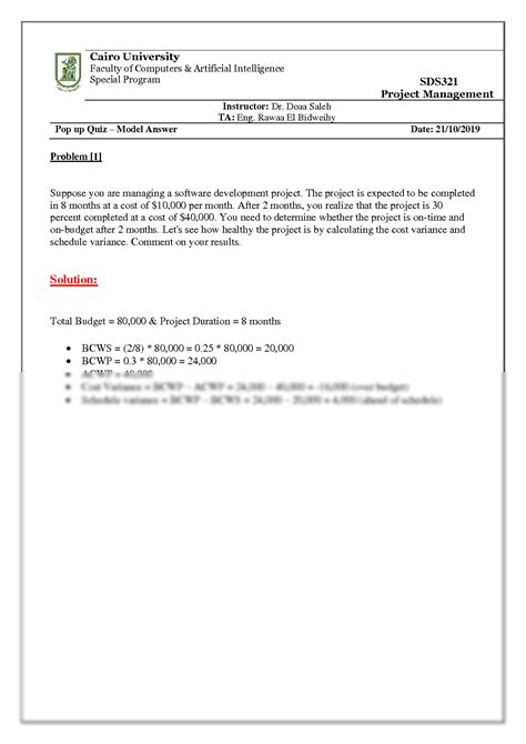 SOLUTION: Pop up quiz model answer - Studypool