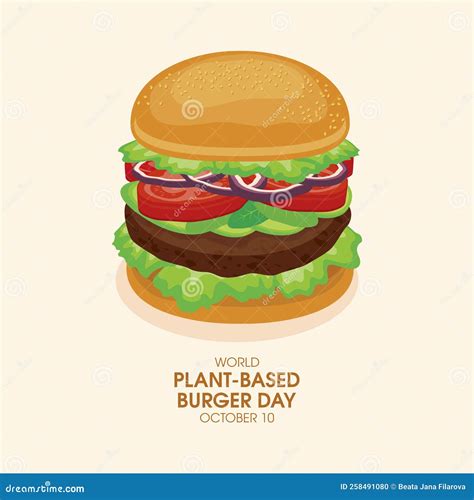 World Plant Based Burger Day Vector Stock Vector Illustration Of Celebration Fresh 258491080