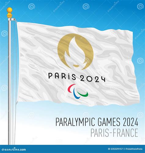 Paris France Year 2024 Paralympics Games Flag Editorial Photography