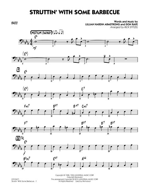 Struttin With Some Barbecue Bass By Rick Stitzel Sheet Music For Jazz Ensemble At Sheet Music