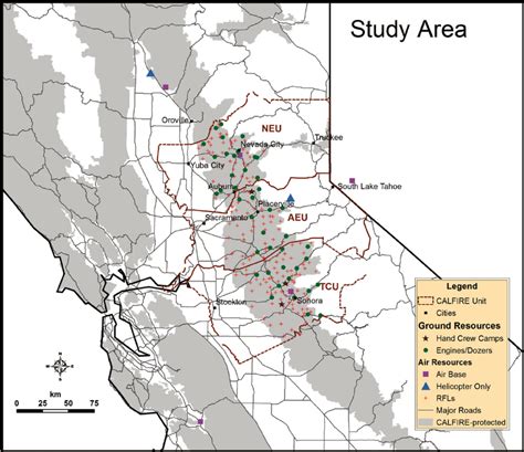 Calfire Administrative Units In The Central Sierra Region Of