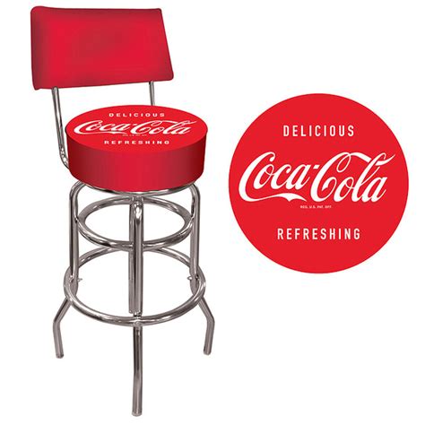 Coca Cola Vintage Pub Stool With Back Kayvee