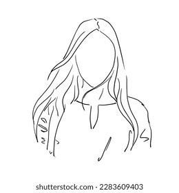 Hand Drawn Vector Illustration Faceless Girl Long Stock Vector Royalty