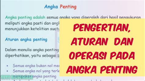 Angka Penting Aturan Dan Operasi Fisika Youtube