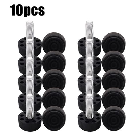 10Pcs M8 Thread Adjustable Furniture Levelers Screw In Threaded