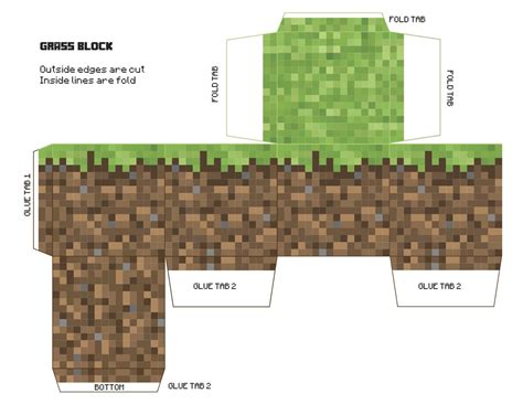 Minecraft Papercraft Crafting Table Template