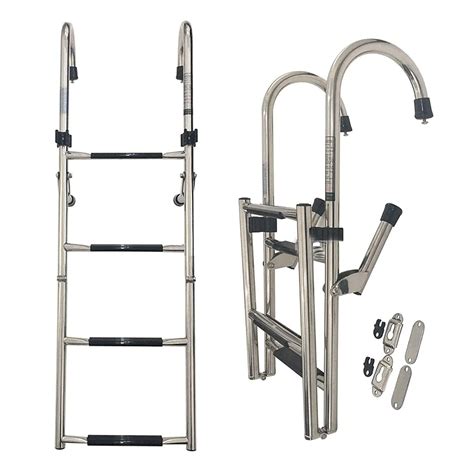 Buy 4 Step Folding Boat Ladder Removable Stainless Steel Pontoon