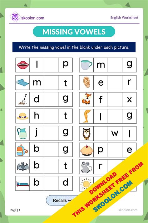 Consonants And Vowels Worksheets Vowels And Consonants Works