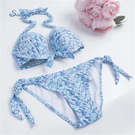 Fish Scale Print Brazilian Bikini Set Swimwear Women S Swimsuits