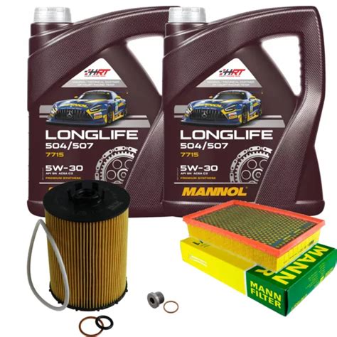 MANN INSPECTION SET 10L Mannol Longlife 504 507 5W 30 Pour BMW 7er 750i