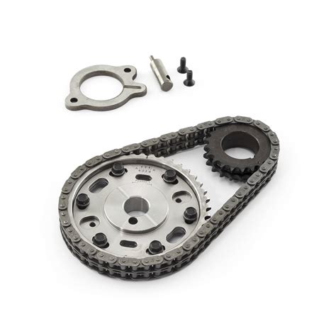 Ford SB 289 302 Double Roller 2pc Adj Billet Steel Timing Chain Kit