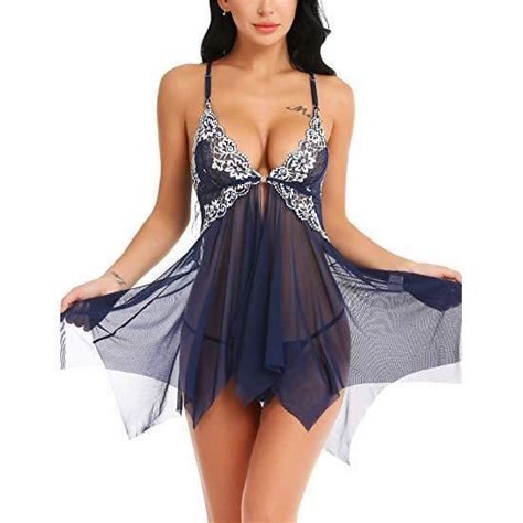 Lingerie Sexy Pour Femme Nuisette En Dentelle En Maille V Tements De