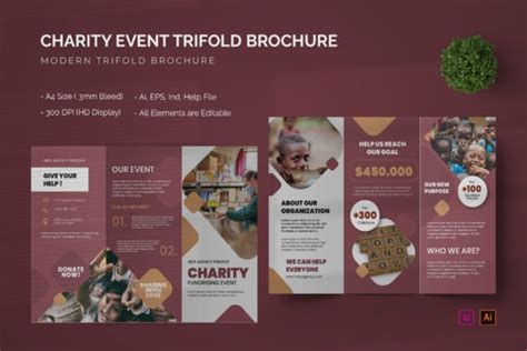 Charity Event Trifold Brochure Graphic By Streakside · Creative Fabrica