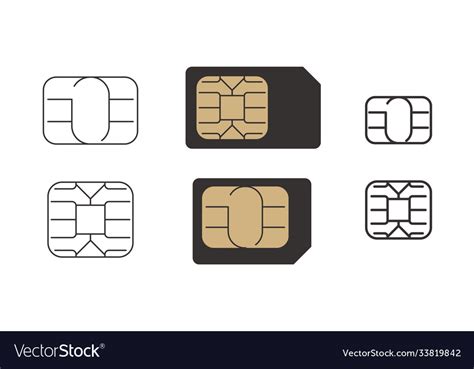 Sim Card Symbol Cellular Gsm Icon Royalty Free Vector Image