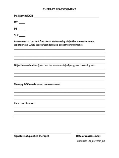 Fillable Online Adph Therapy Reassessment Adph Fax Email Print