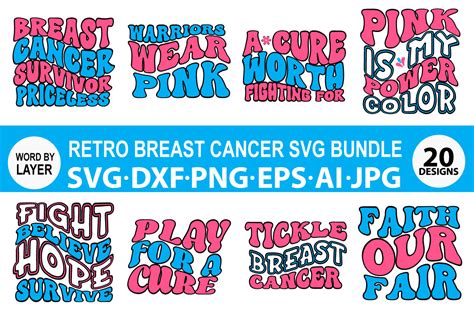 Retro Breast Cancer Svg Bundle Graphic By Fancy Svg Creative Fabrica