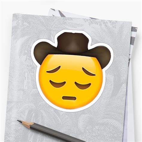 "Sad Cowboy Emoji" Sticker by Canceled | Redbubble