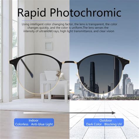 Купить Женские очки Photochromic Anti Blue Light Glasses Men Women Round Optical Eyewear Frame