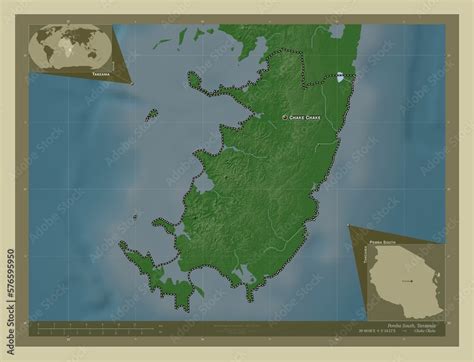 Pemba South Tanzania Wiki Labelled Points Of Cities Stock