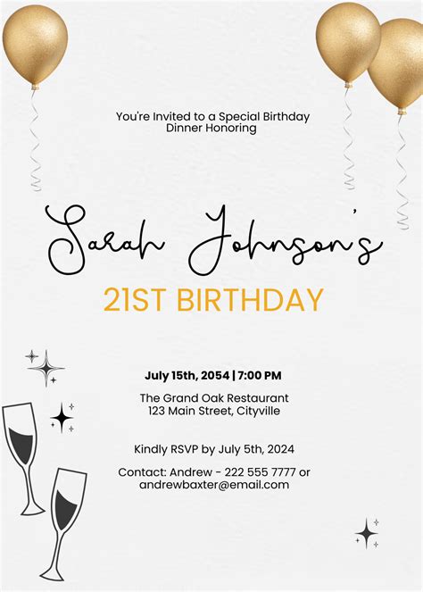 Free Printable St Birthday Invitation To Customize Online