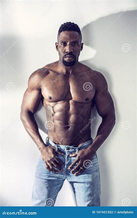 African American Bodybuilder Man Naked Muscular Torso Stock Photo Image Of Attractive Black