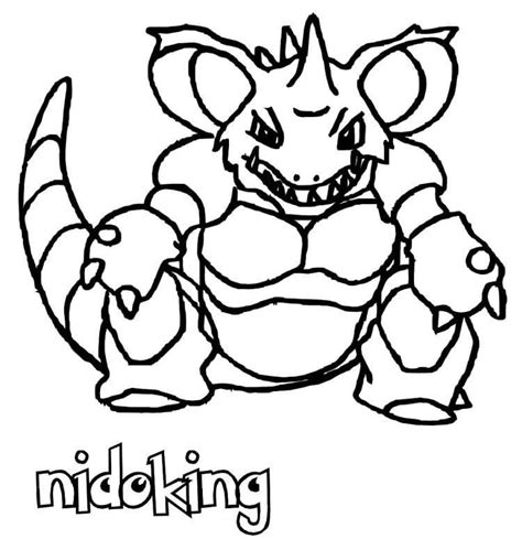 Printable Nidoking Pokemon Färbung Seite Kostenlose druckbare