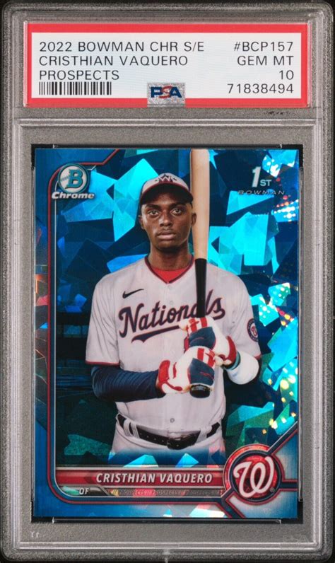 2022 Bowman Chrome Sapphire Cristhian Vaquero 1st Bowman Base PSA 10 EBay