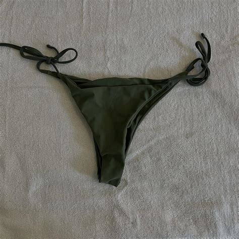 Super Cute Dark Green Bikini Bottoms Worn Depop