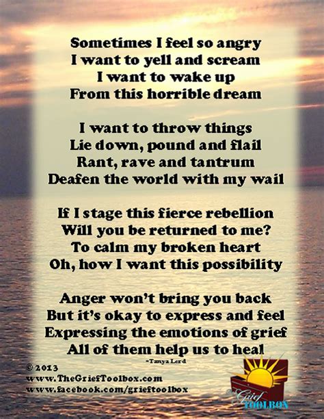 The Grief Toolbox Anger Quotes Grief Poems Grief