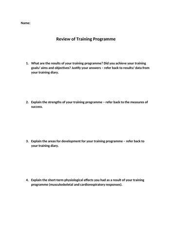 BTEC Sport Unit 3D (2018 Specification) | Teaching Resources 