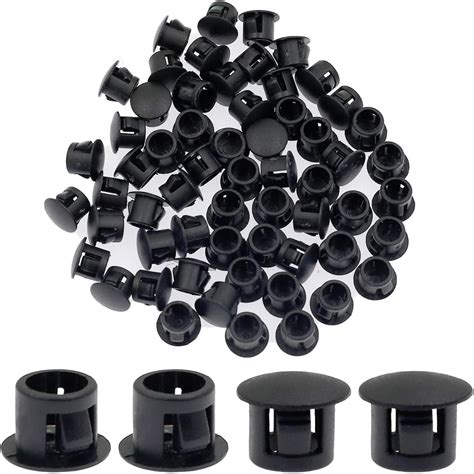 Suiwotin 60pcs 8mm 516 Black Hole Plugs Plastic Flush