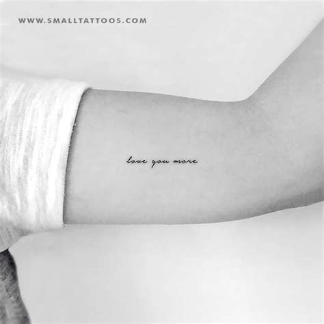 Love You More Temporary Tattoo (Set of 3) | Tattoo quotes, Love you ...