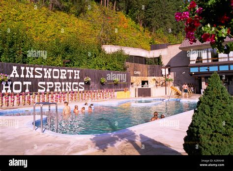 Tourists Relaxing At Ainsworth Hot Springs Near Balfour In The Kootenay