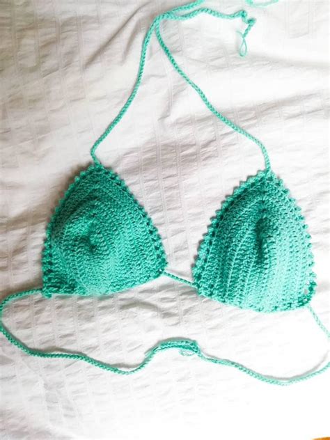 Adjustable Bikini Crochet Top Tie Back Bikini Top Swimwear Etsy