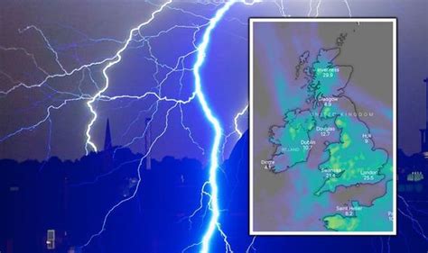 Met Office Warning Lightning Storm To Hit Uk Today As Up To 2 Ins Rain To Fall In 3 Hours