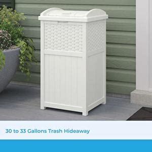 Amazon Suncast 33 Gallon Hideaway Trash Can For Patio Resin