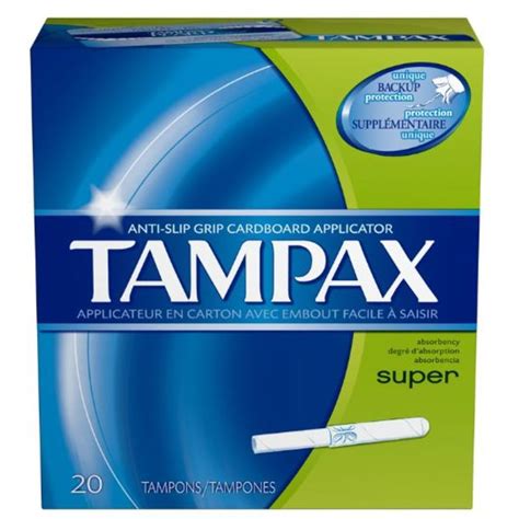 Tampax Anti Slip Grip Cardboard Applicator Super Absorbency Tampons