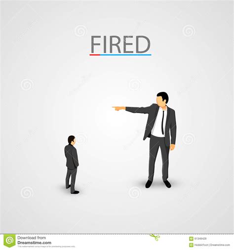 Businessman Dismisses Little Man Concept Stock Vector Illustration