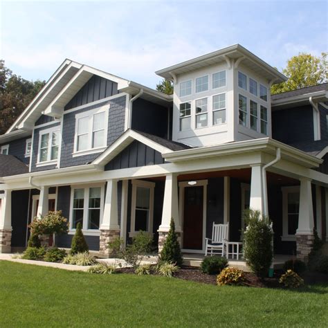 Deep Ocean James Hardie Siding Was Used To Complete This Beautiful Blue Modern Craftsman Style