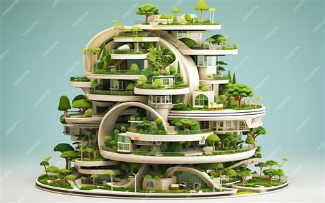 Premium AI Image | Sustainable urban design project Green architectural