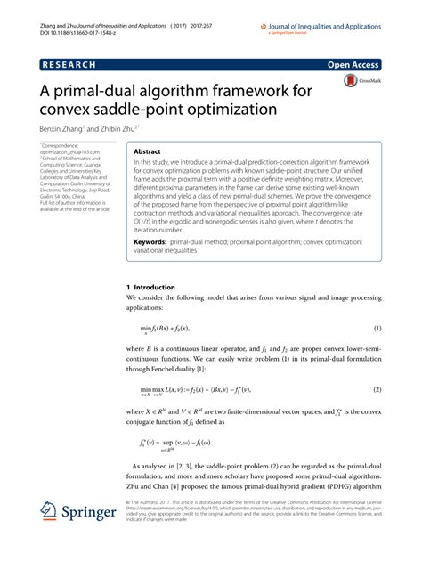 Pdf A Primal Dual Algorithm Framework For Convex Saddle Point