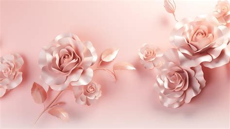 Premium AI Image | 3d illustration wallpaper flower 3D Pink luxury