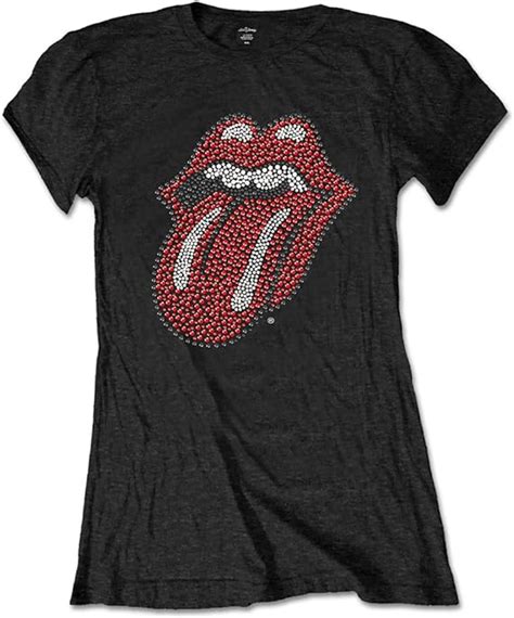 Rolling Stones T Shirt Rhinestone Tongue Logo Official