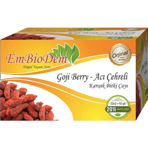 EmBiodem Goji Berry Acı Çehreli Form 20 li Poşet Çay Fiyatı