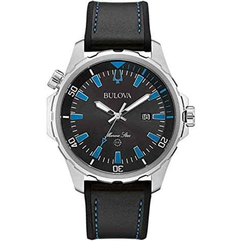 Bulova Marine Star Quartz Mens Watch Stainless Steel