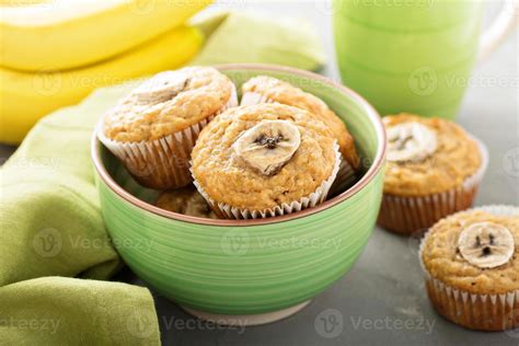 Banana muffins with coffee 15760513 Stock Photo at Vecteezy