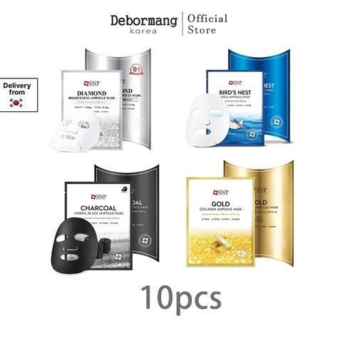 [SNP] Ampoule 25ml x 10 pcs mask Gold Collagan/Diamond Brightening/Bird ...