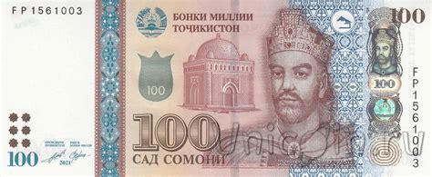 Таджикистан 100 сомони 2021. Интернет-магазин монет UniCoin