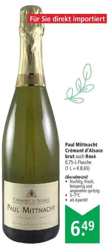 Paul Mittnacht Crémant D alsace Brut Auch Rosé Angebot bei Marktkauf