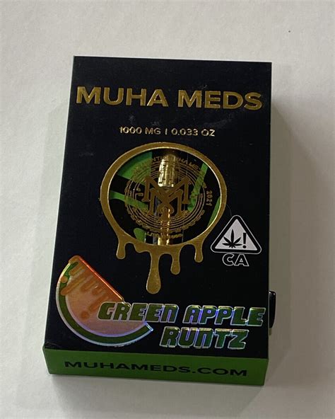 Muha Meds Mg Full Gram Green Apple Runts Indica Cartridge